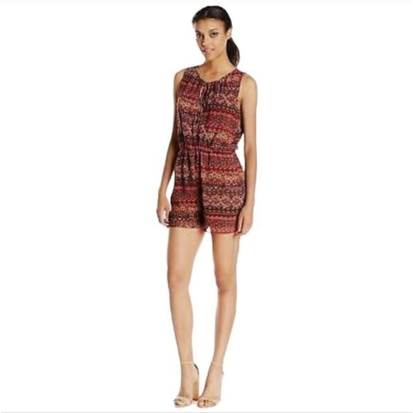 BCBG Generation Coffee Bean Combo Southwestern Boho Romper Large - Picture 3 of 13